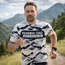 Load image into Gallery viewer, Dads Miles of Peace Funny Funky Technical Running T-Shirt - Unisex