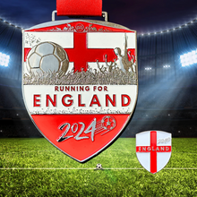 Load image into Gallery viewer, Running for England 2024 Football Virtual Race - Marathon (42km)