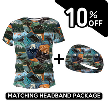 Load image into Gallery viewer, BUNDLE - National Parks Funky Running T-Shirt & Headband