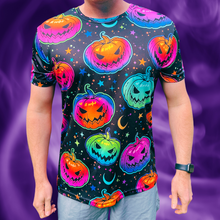 Load image into Gallery viewer, Neon Pumpkin Halloween Technical Running T-Shirt - Unisex