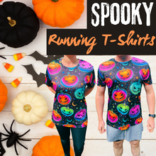 Load image into Gallery viewer, Neon Pumpkin Halloween Technical Running T-Shirt - Unisex