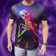 Load image into Gallery viewer, Neon Skeleton Halloween Technical Running T-Shirt - Unisex