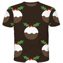 Load image into Gallery viewer, Pudding Pattern Christmas Technical T-Shirt - Unisex