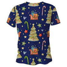 Load image into Gallery viewer, Navy Christmas Tree Technical Running T-Shirt - Unisex