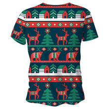 Load image into Gallery viewer, Reindeer Scene Christmas Technical Running T-Shirt - Unisex
