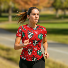 Load image into Gallery viewer, Festive Cow Christmas Technical Running T-Shirt - Unisex