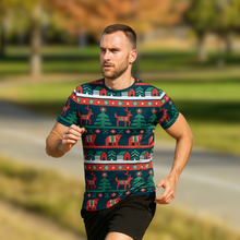Load image into Gallery viewer, Reindeer Scene Christmas Technical Running T-Shirt - Unisex