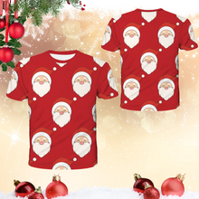 Load image into Gallery viewer, Santa Faces Christmas Technical T-Shirt - Unisex