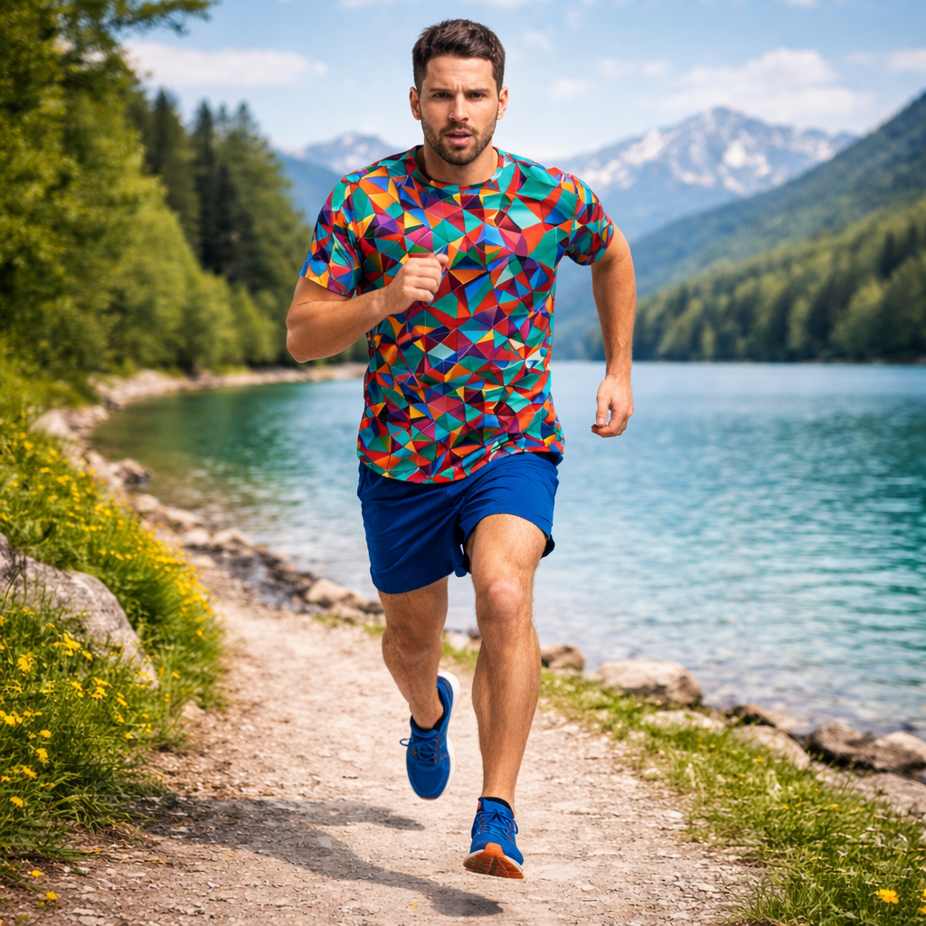 Mosaic Funky Technical Running T-Shirt - Unisex