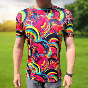 Bright Swirl Funky Technical Running T-Shirt - Unisex