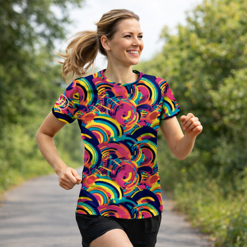 Bright Swirl Funky Technical Running T-Shirt - Unisex