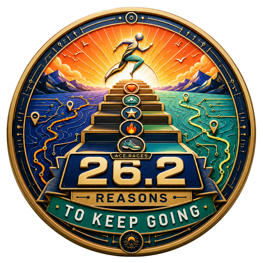 26.2 Reasons To Keep Going transparent digital challenge badge