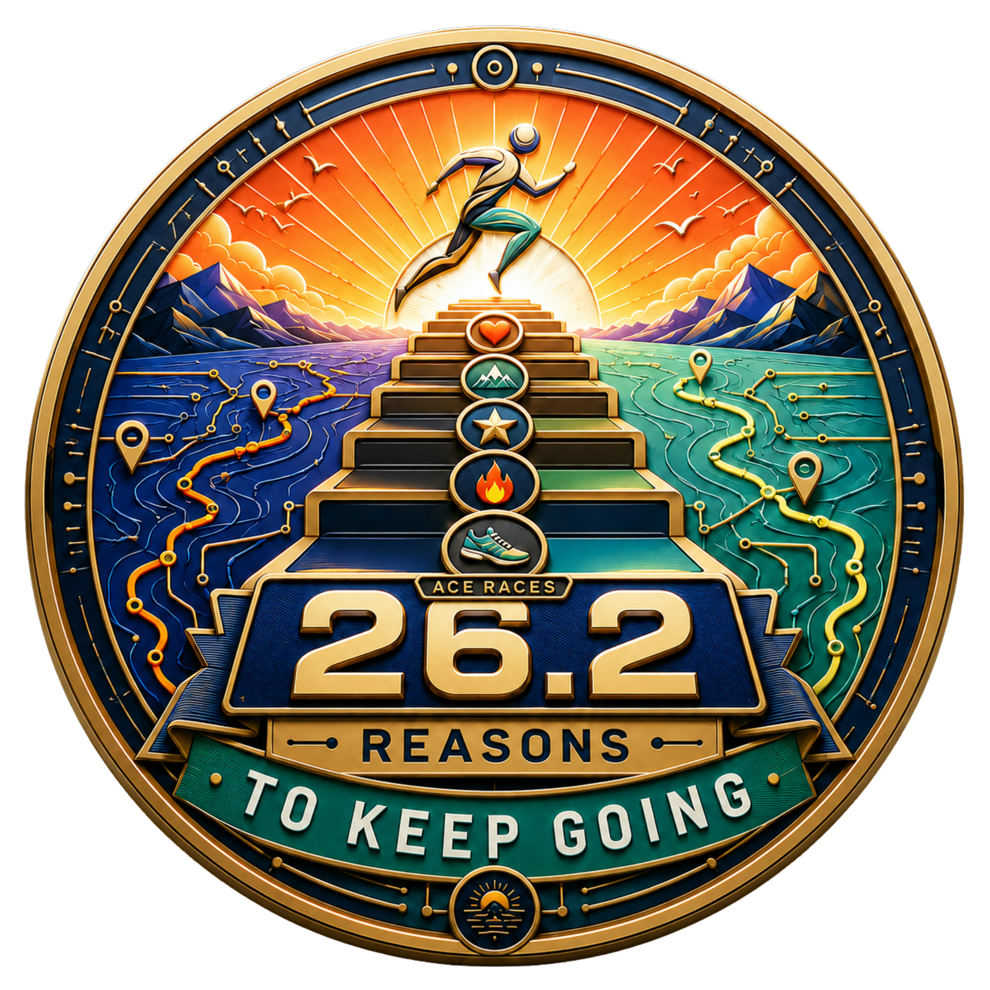 26.2 Reasons To Keep Going transparent digital challenge badge