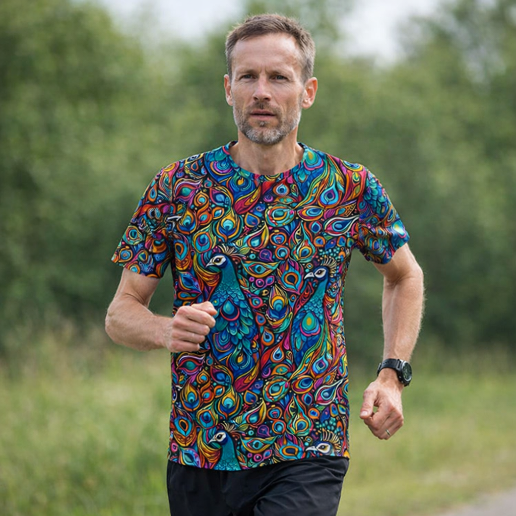 Peacock Funky Technical Running T-Shirt - Unisex
