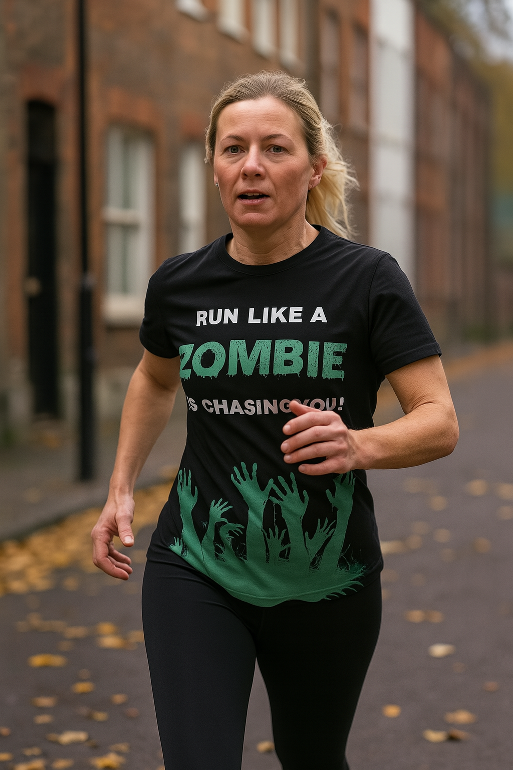Run Like A Zombie Is Chasing You Halloween Funny Technical Running T-Shirt - Unisex