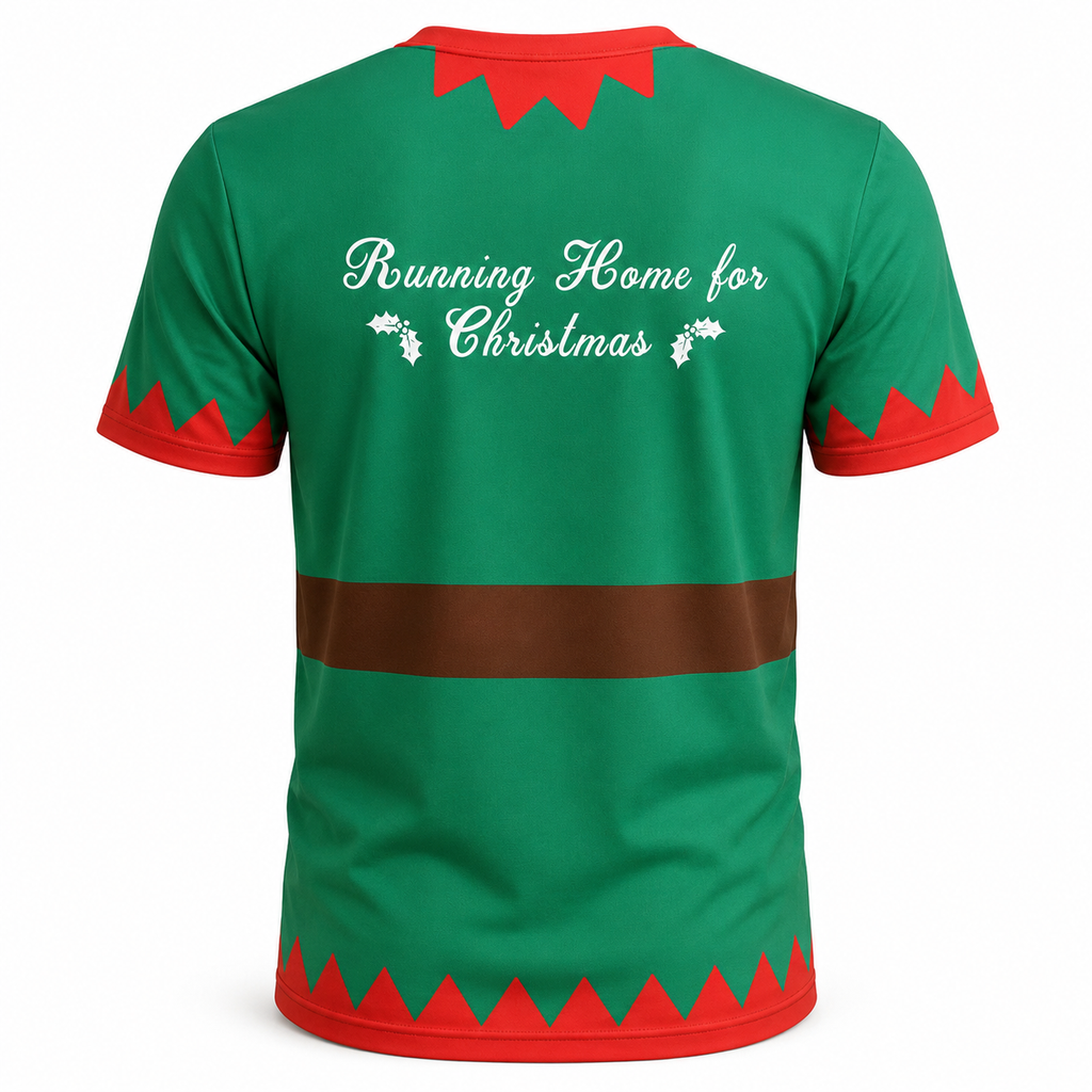 Elf Running Home For Christmas Technical T-Shirt - Unisex