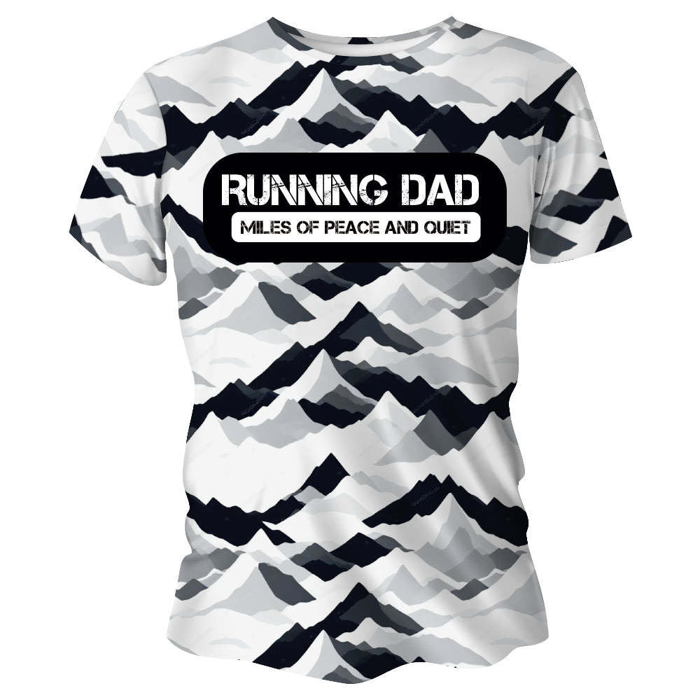 Dads Miles of Peace Funny Funky Technical Running T-Shirt - Unisex