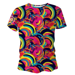 Bright Swirl Funky Technical Running T-Shirt - Unisex