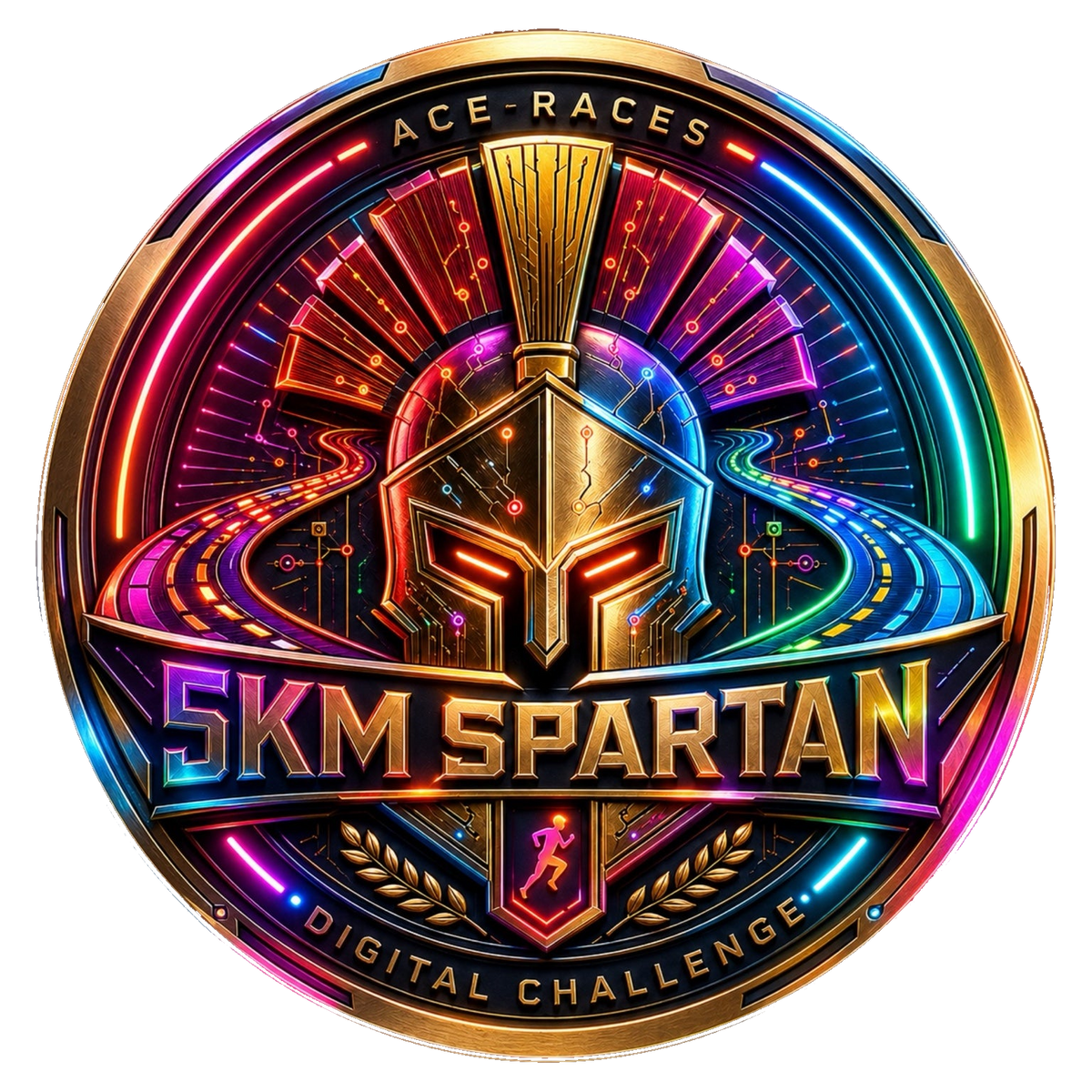 5KM Spartan transparent digital challenge badge