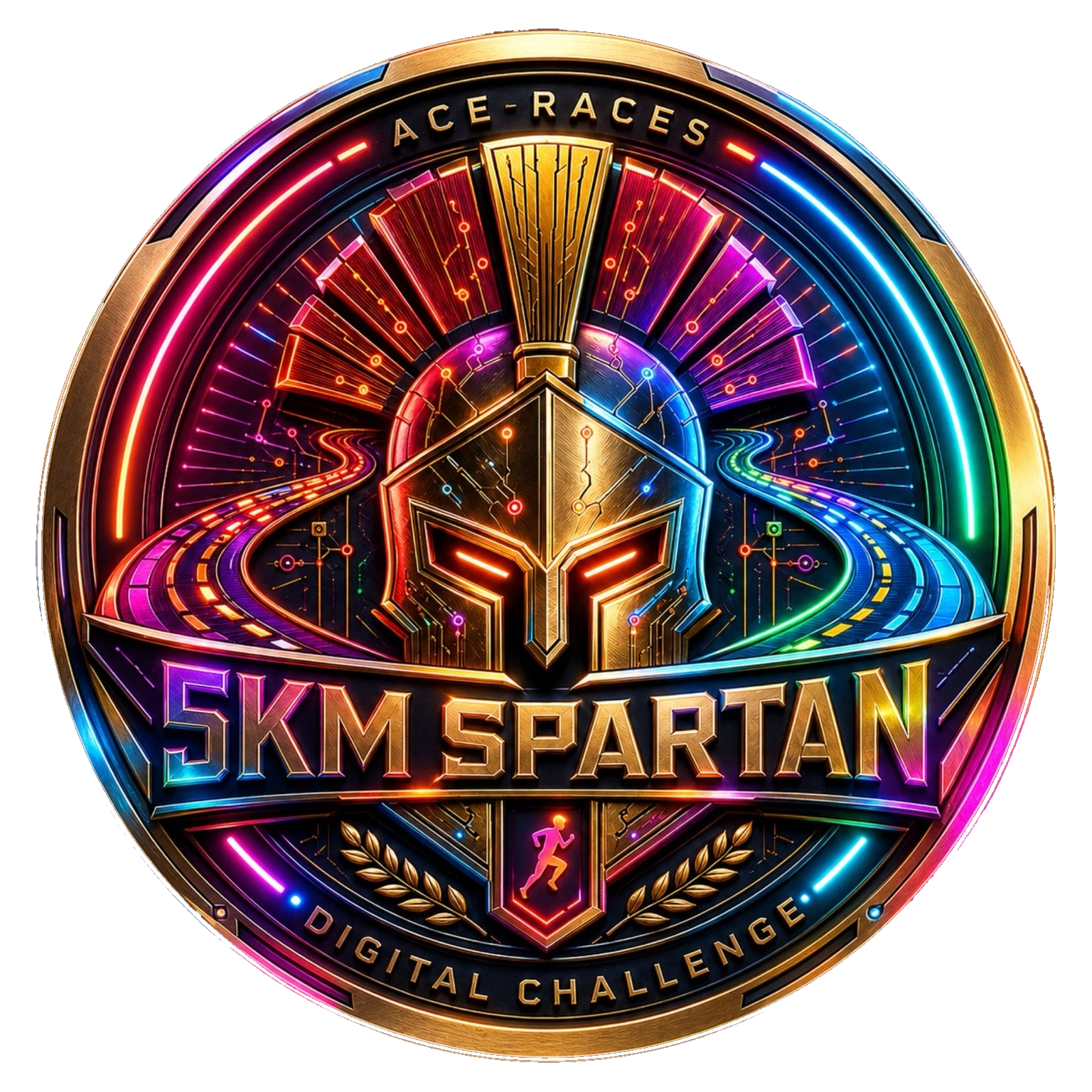 5KM Spartan transparent digital challenge badge