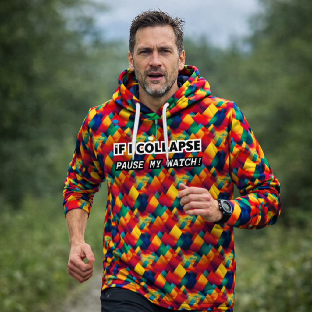 If I Collapse Pause Watch Funny Funky Technical Sports Running Hoodie - Unisex