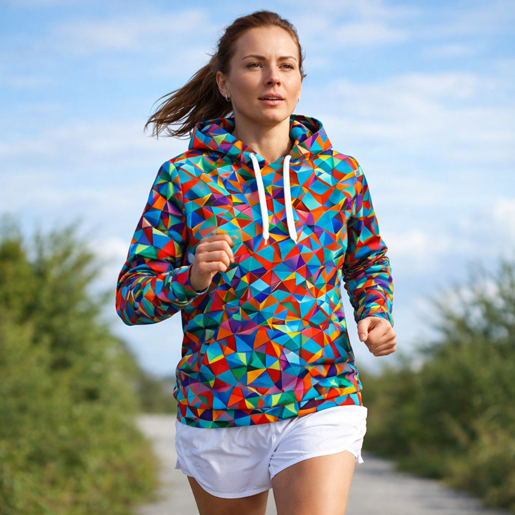 Mosaic Funky Technical Sports Running Hoodie - Unisex
