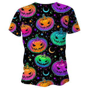 Neon Pumpkin Halloween Technical Running T-Shirt - Unisex