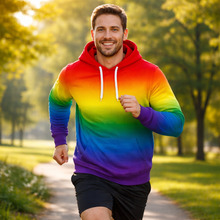 Load image into Gallery viewer, Rainbow Funky Technical Sports Running Hoodie - Unisex
