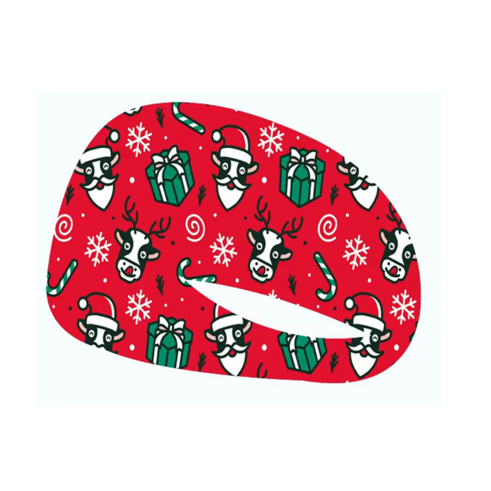 Festive Cow Christmas Active Running Headband