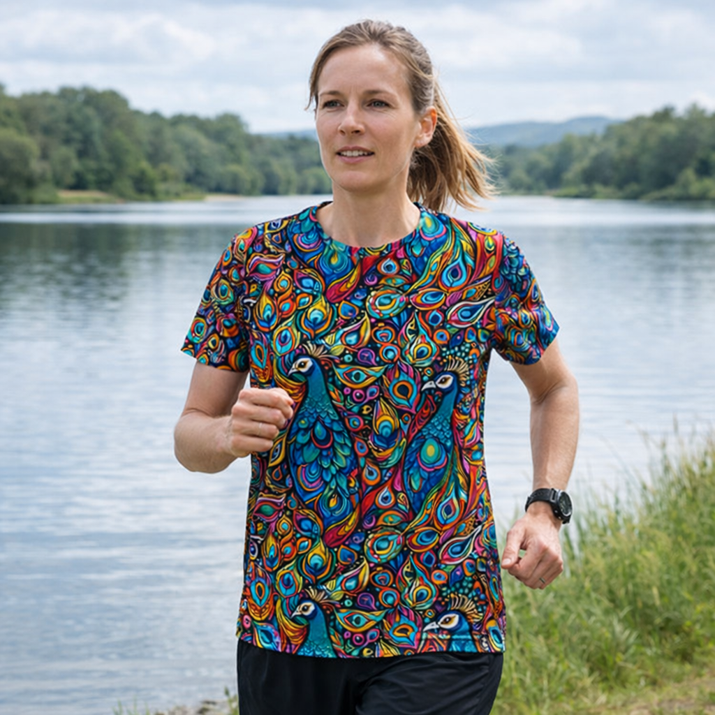 Peacock Funky Technical Running T-Shirt - Unisex
