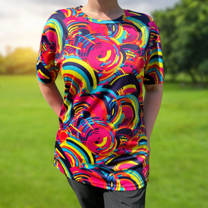 Bright Swirl Funky Technical Running T-Shirt - Unisex