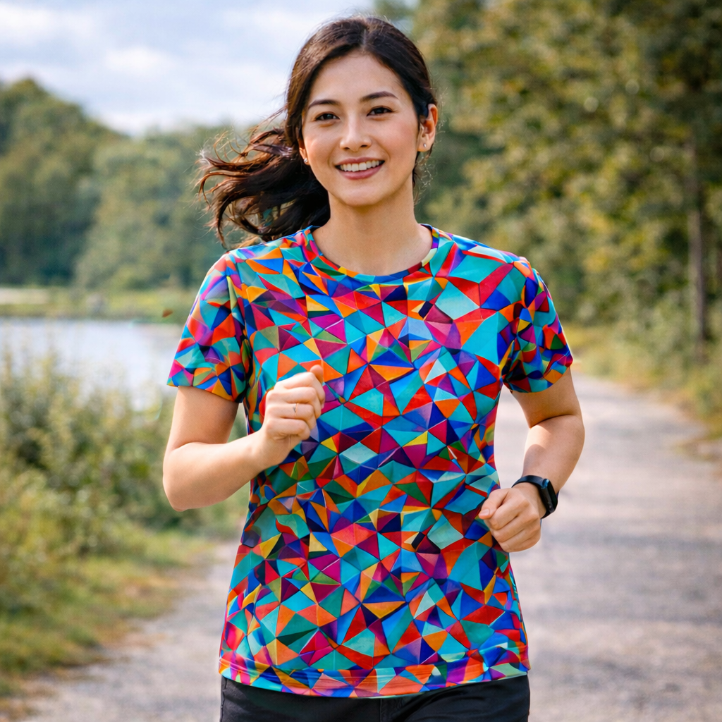 Mosaic Funky Technical Running T-Shirt - Unisex