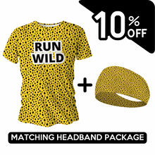 Load image into Gallery viewer, BUNDLE - Run Wild Running T-Shirt &amp; Headband
