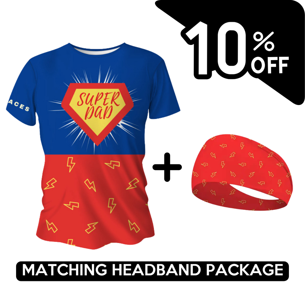 BUNDLE - Super Dad Running T-shirt and Headband