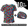 BUNDLE - Mosaic Funky Running T-Shirt & Headband