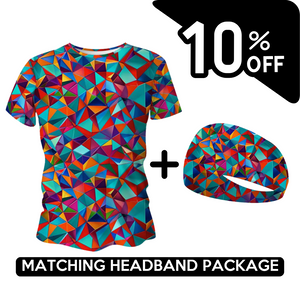 BUNDLE - Mosaic Funky Running T-Shirt & Headband