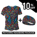 BUNDLE - Peacock Funky Running T-Shirt & Headband