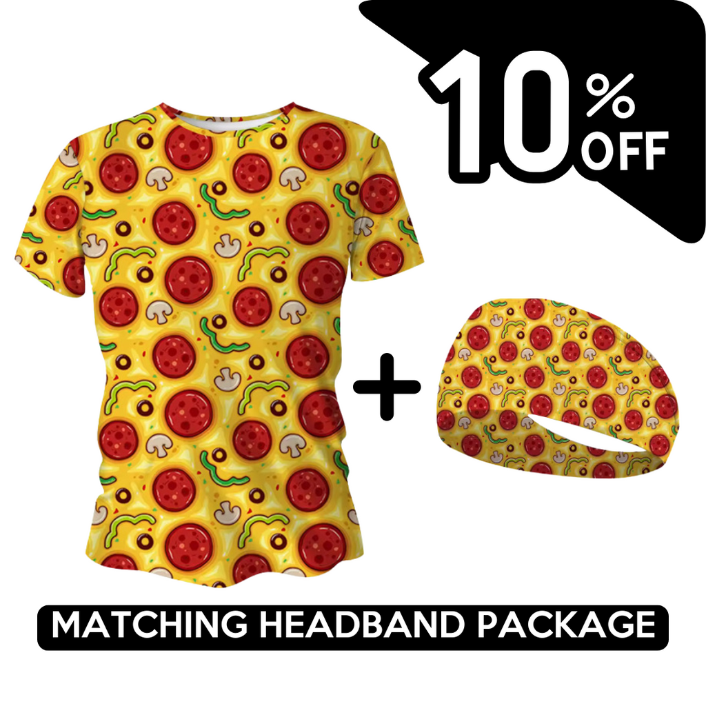 BUNDLE - Pizza Funky Running T-Shirt & Headband
