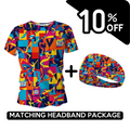BUNDLE - Marathon Pop Art Funky Running T-Shirt & Headband