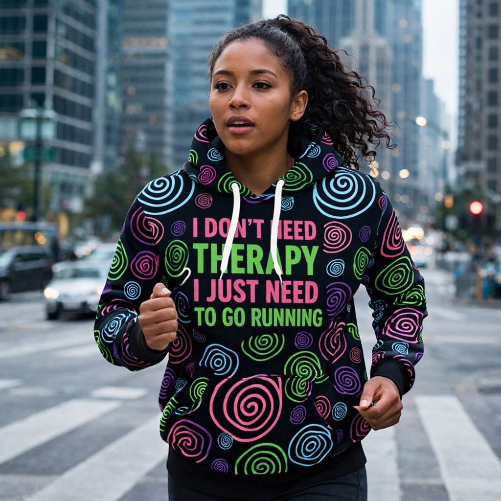 I Don’t Need Therapy Funny Funky Technical Sports Running Hoodie - Unisex