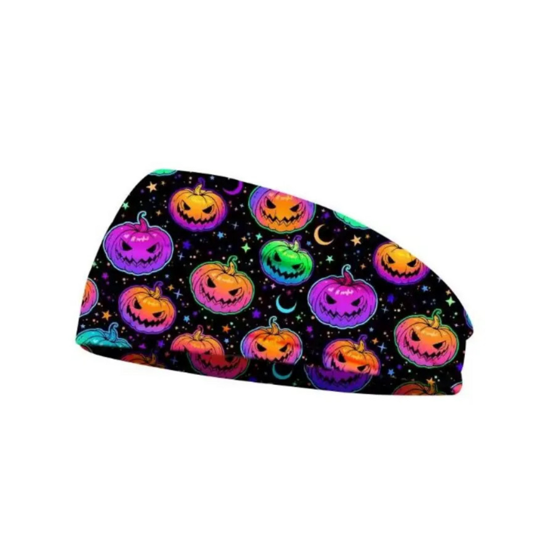 Neon Pumpkin Halloween Funky Running Active Headband