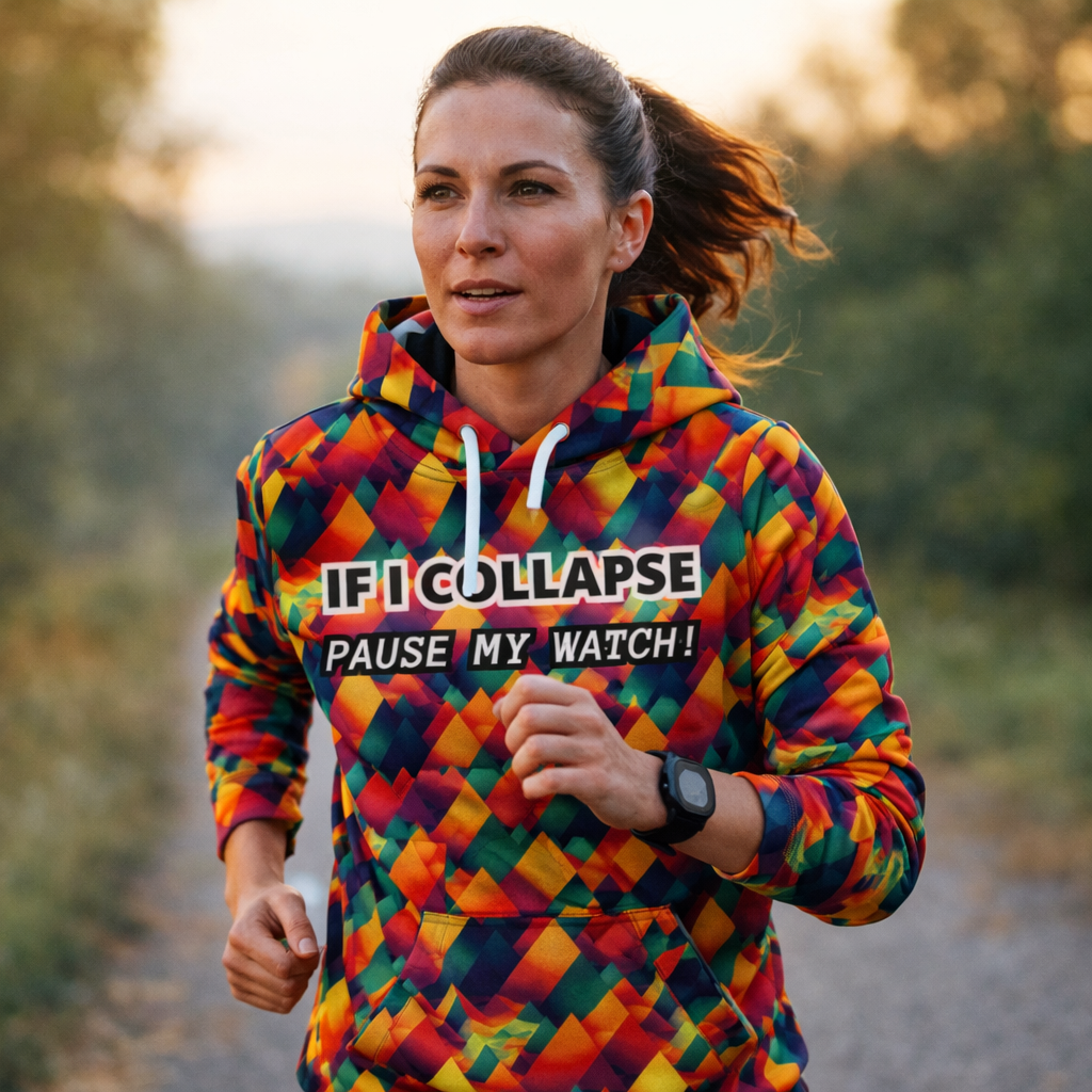 If I Collapse Pause Watch Funny Funky Technical Sports Running Hoodie - Unisex