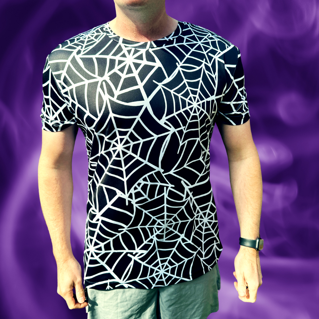 Spider Web Halloween Technical Running T-Shirt - Unisex