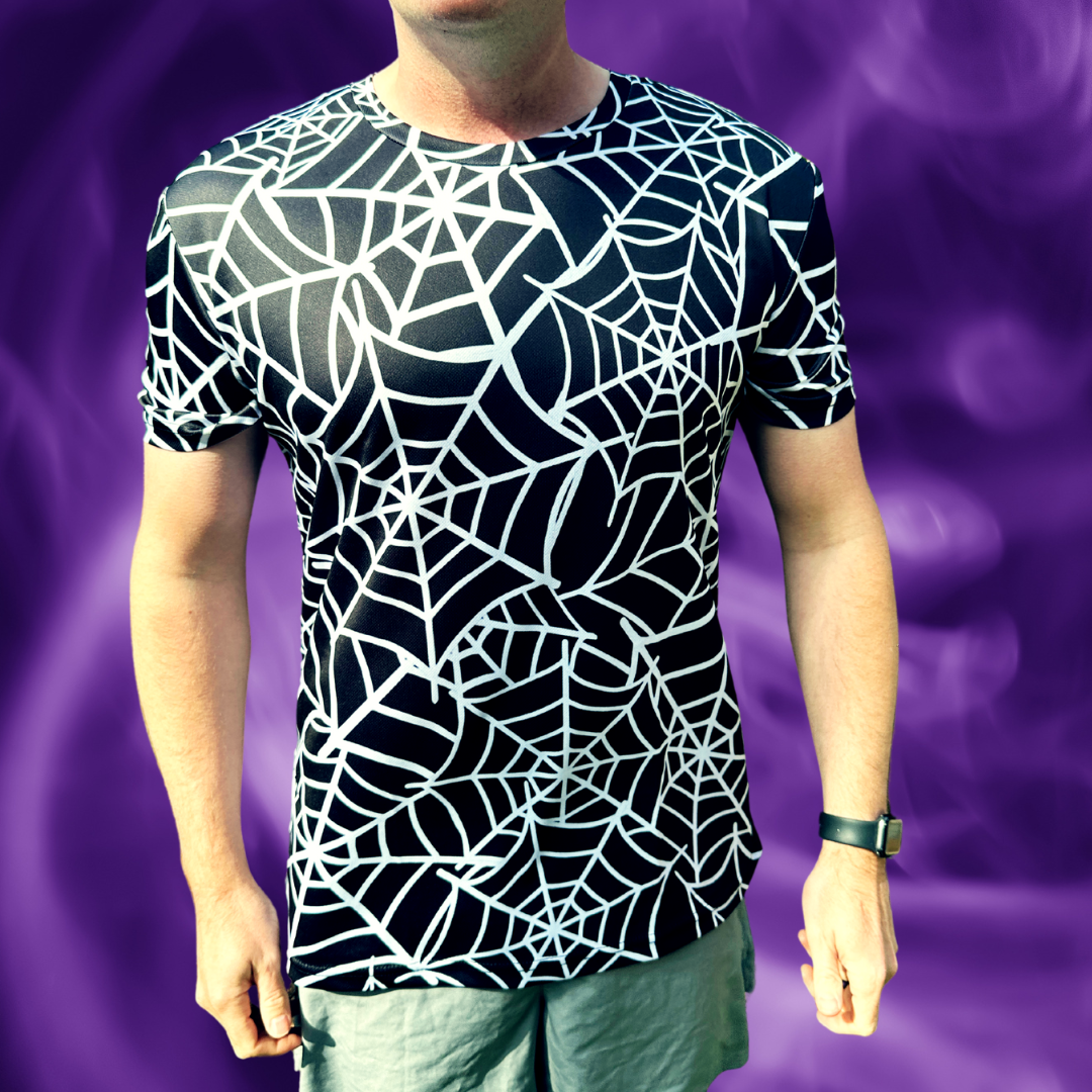 Spider Web Halloween Technical Running T-Shirt - Unisex