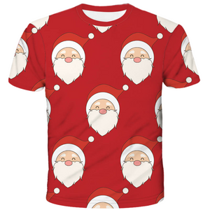 Santa Faces Christmas Technical T-Shirt - Unisex