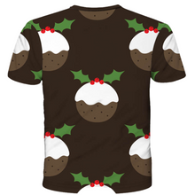 Load image into Gallery viewer, Pudding Pattern Christmas Technical T-Shirt - Unisex

