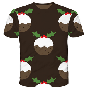 Pudding Pattern Christmas Technical T-Shirt - Unisex