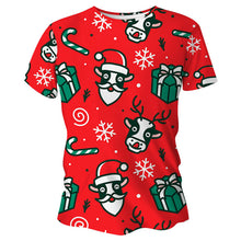 Load image into Gallery viewer, Festive Cow Christmas Technical Running T-Shirt - Unisex
