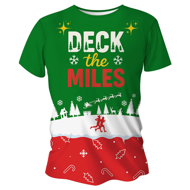 Deck The Miles Christmas Technical Running T-Shirt - Unisex