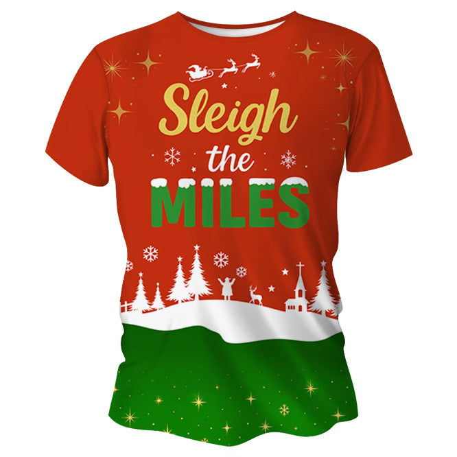 Sleigh The Miles Christmas Technical Running T-Shirt - Unisex